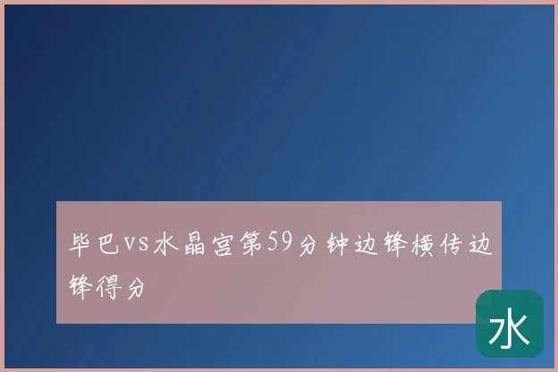 毕巴vs水晶宫第59分钟边锋横传边锋得分